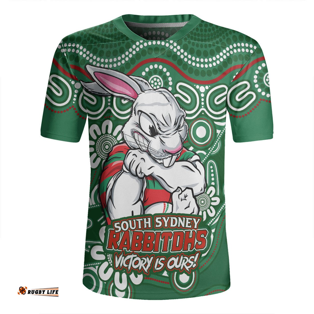 South Sydney Rabbitohs Aboriginal Inspired Tough Fan Rugby For Life Rugby Jersey