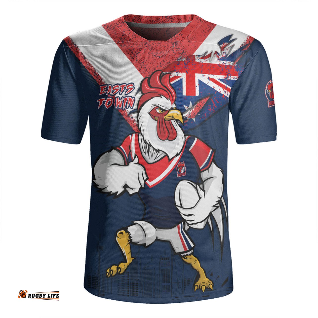 Sydney Roosters Custom For Die Hard Fan Australia Flag Scratch Style Rugby Jersey