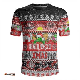 St. George Illawarra Dragons Christmas Aboriginal Custom Indigenous Knitted Ugly Xmas Style Rugby Jersey