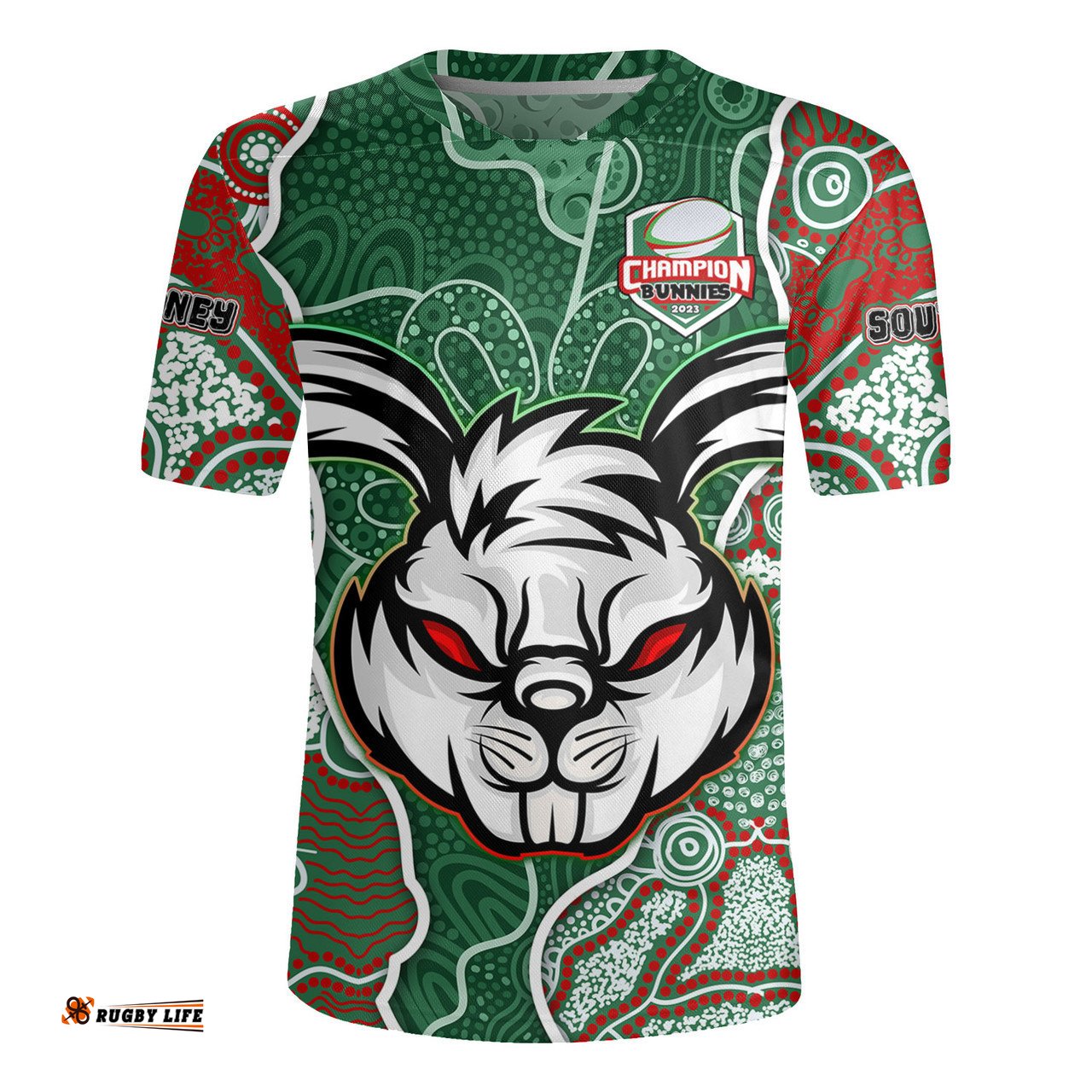 South Sydney Rabbitohs Grand Final Custom Custom Rabbitohs With Contemporary Style Of Aboriginal Painting Rugby Jersey
