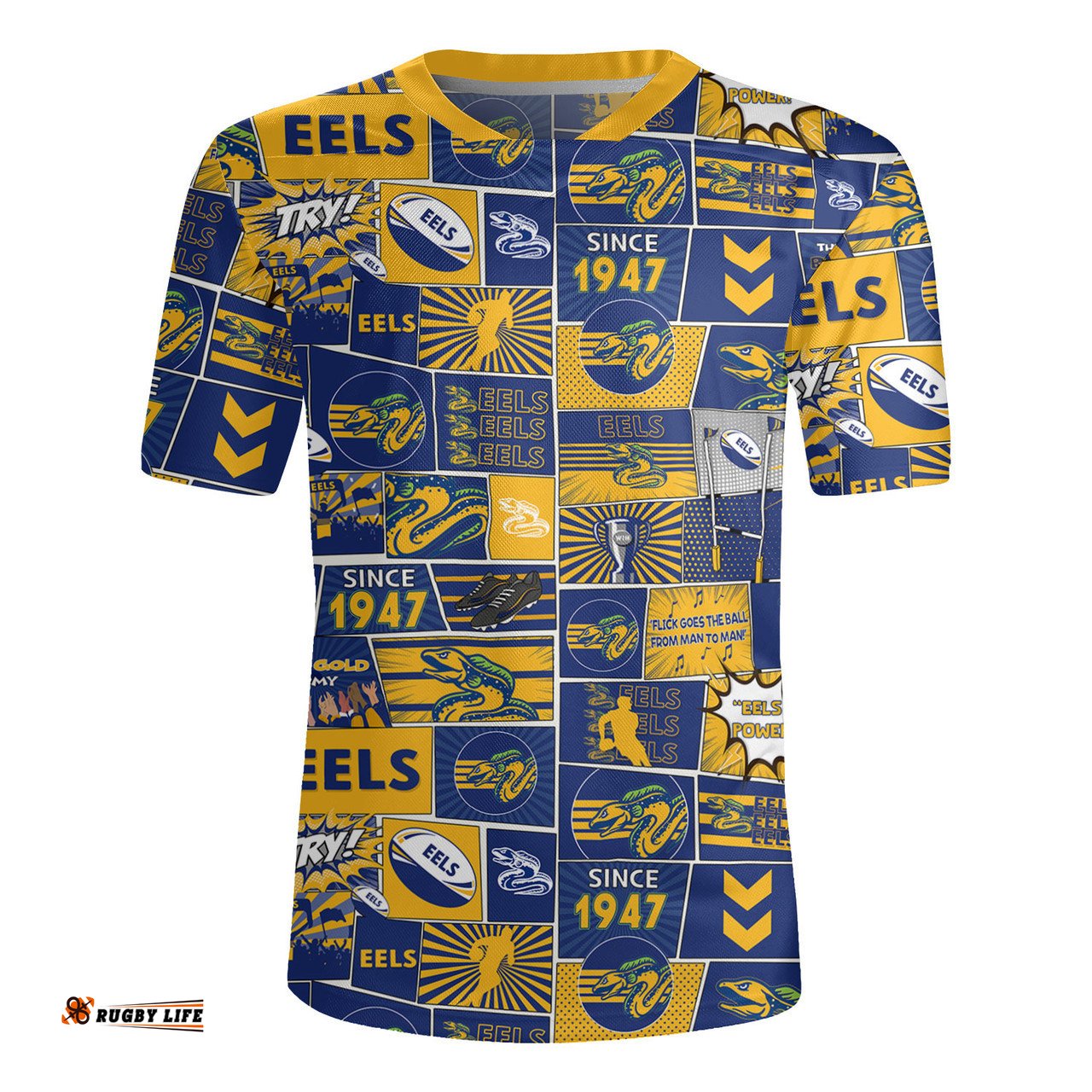 Parramatta Eels Jersey Team Of Us Die Hard Fan Supporters Comic Style Rugby Jersey