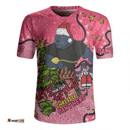 Penrith Panthers Christmas Custom Let's Get Lit Chrisse Pressie Pink Rugby Jersey