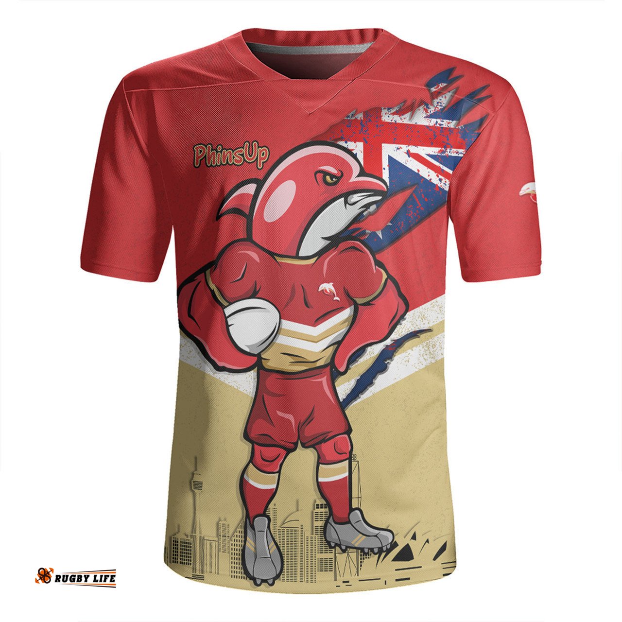 Redcliffe Dolphins Custom For Die Hard Fan Australia Flag Scratch Style Rugby Jersey