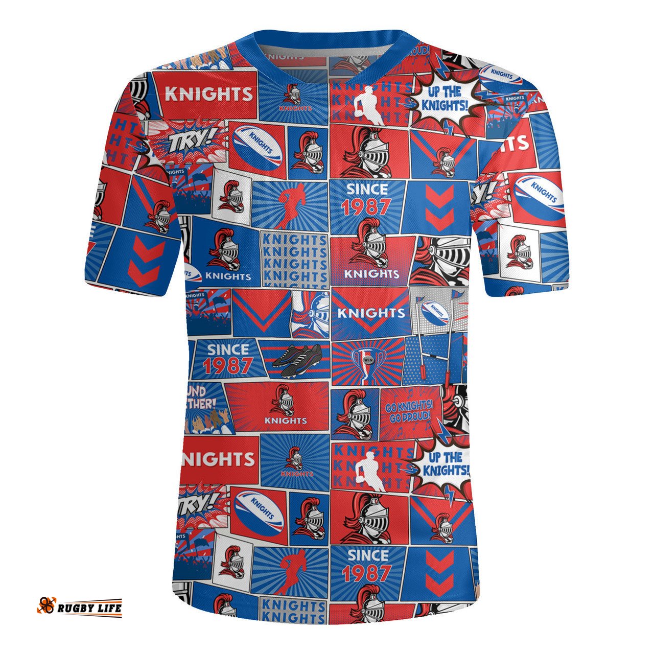 Newcastle Knights Jersey Team Of Us Die Hard Fan Supporters Comic Style Rugby Jersey