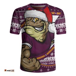 Queensland Maroons Ugly Knit Style For Christmas Game Fans Rugby Jersey