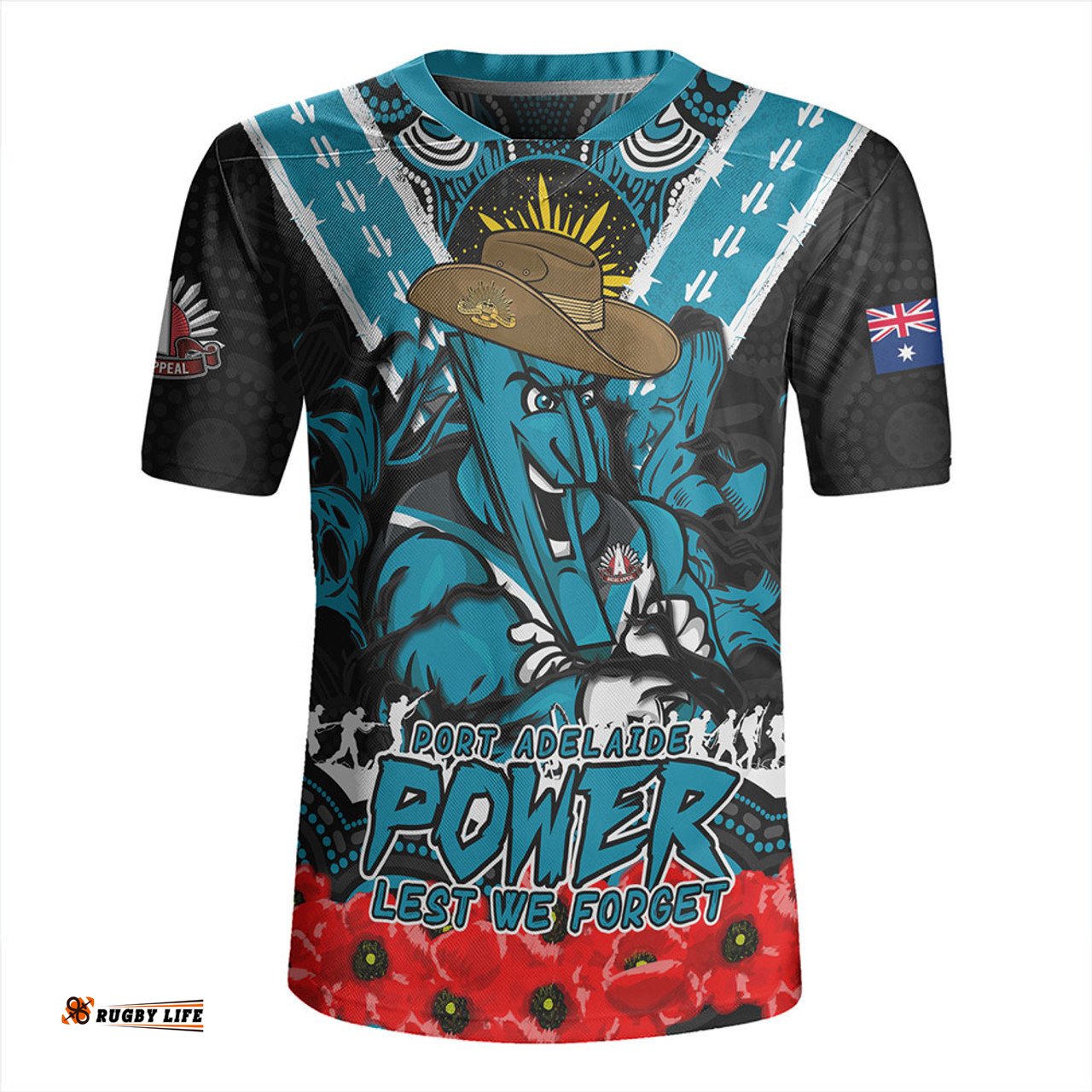 Port Adelaide Ripped Legacy Of The Game The ANZAC Spirit Lives On Rugby Jersey