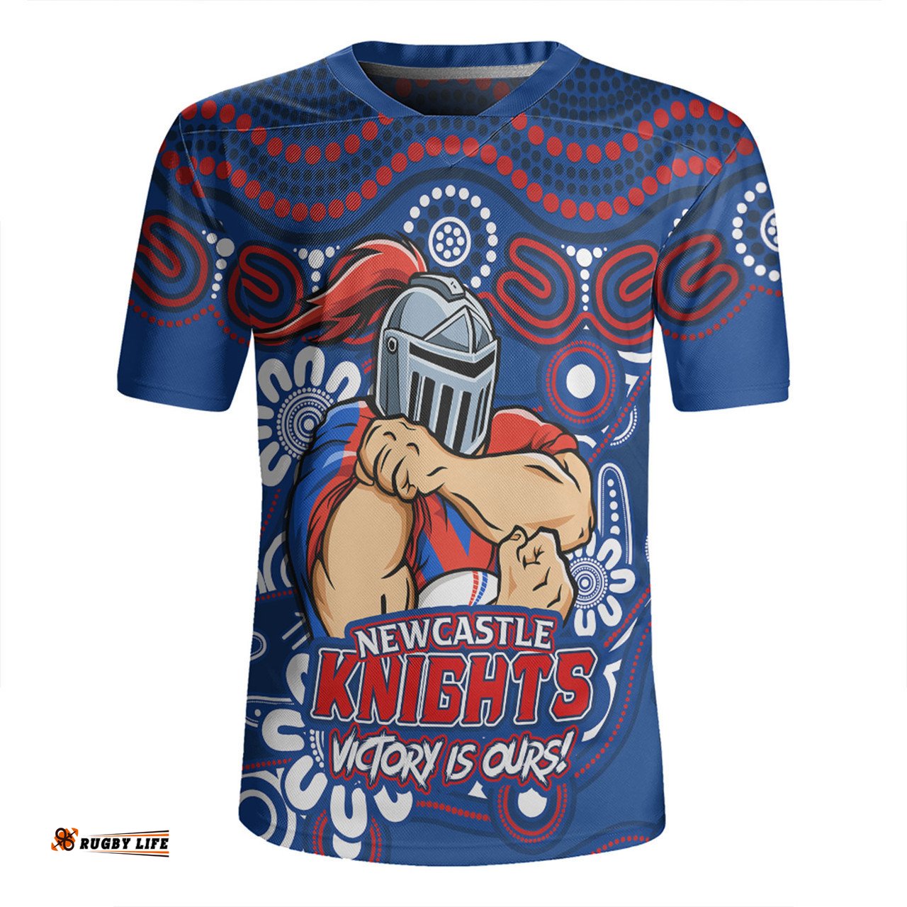 Newcastle Knights Aboriginal Inspired Tough Fan Rugby For Life Rugby Jersey