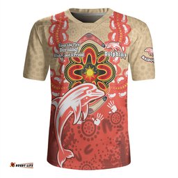 Redcliffe Dolphins Aboriginal Inspired Naidoc Symbol Pattern Rugby Jersey