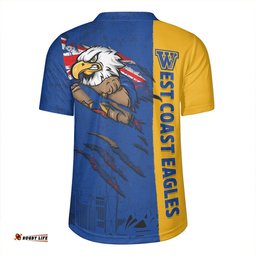 West Coast Eagles Burning Passion Of Power Scratch Style Rugby Jersey