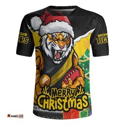 Richmond Santa Scoring Touchdown On Christmas Game Day Rugby Jersey