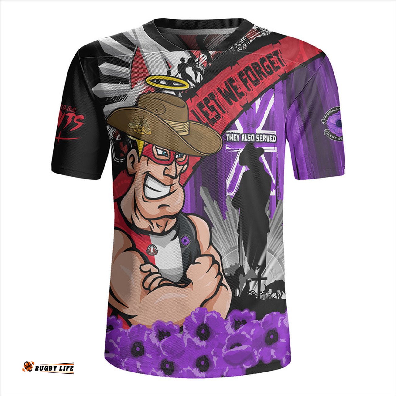 St Kilda ANZAC Day Honor Purple Valor And Spirit Rugby Jersey