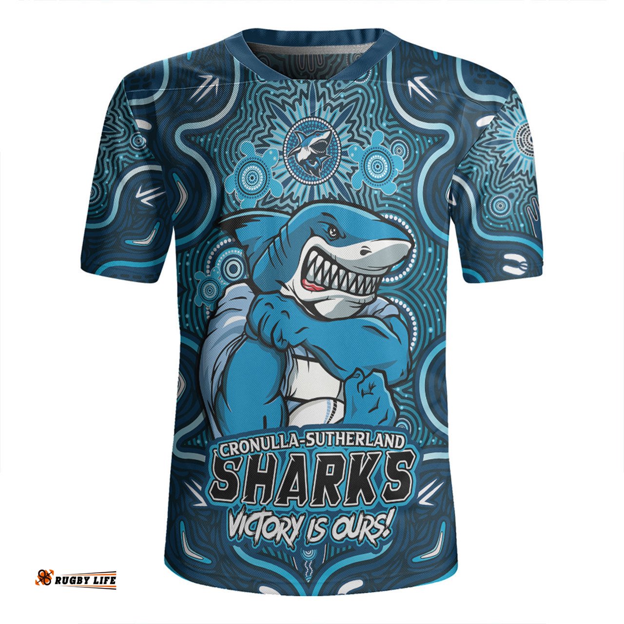 Cronulla Sutherland Sharks Aboriginal Pattern Inspired Victory Is Ours Rugby Jersey