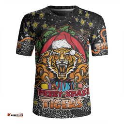 Wests Tigers Christmas Custom Merry Christmas Our Beloved Team With Aboriginal Dot Art Pattern Rugby Jersey
