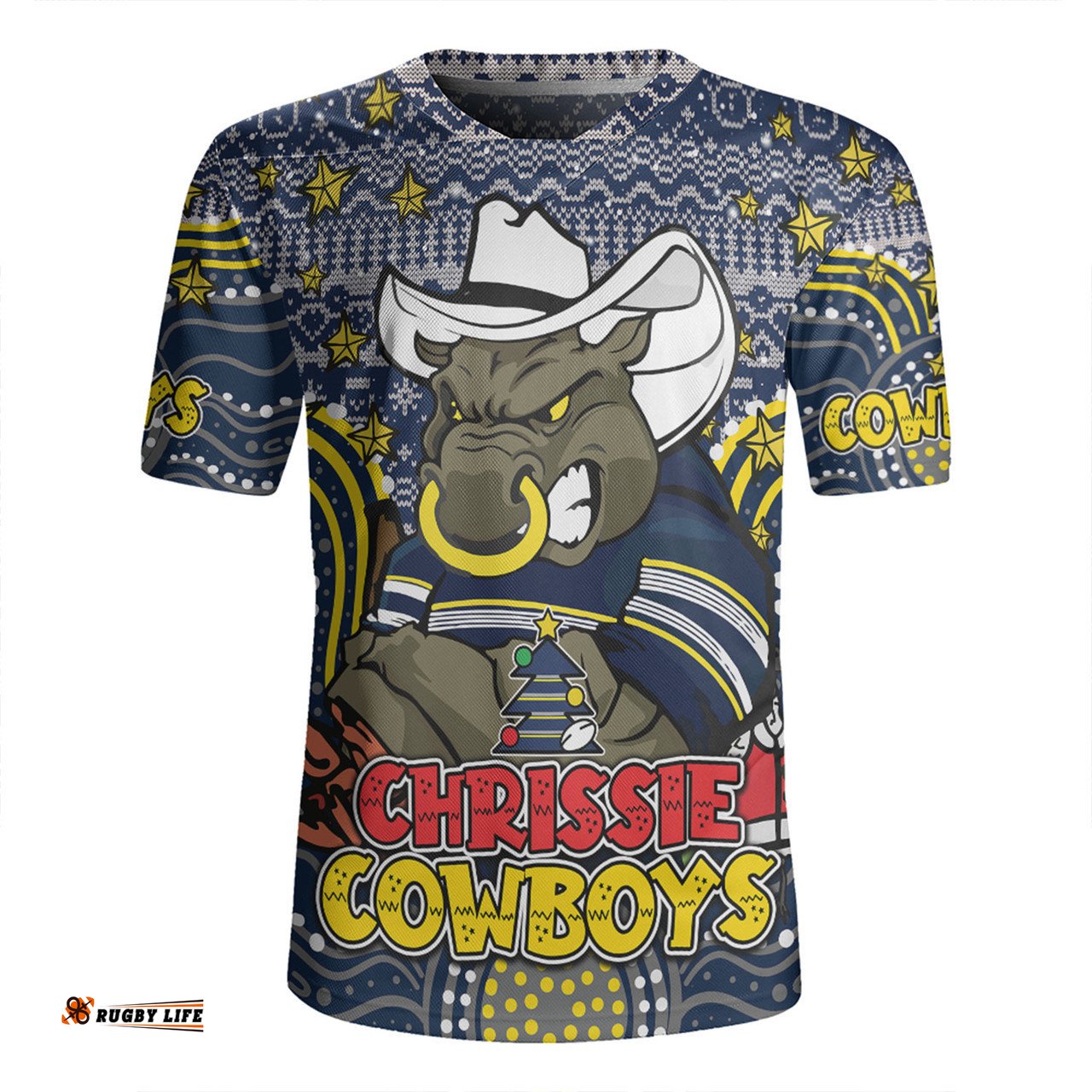 North Queensland Cowboys Christmas Custom Christmas Knit Patterns Vintage Jersey Ugly Rugby Jersey
