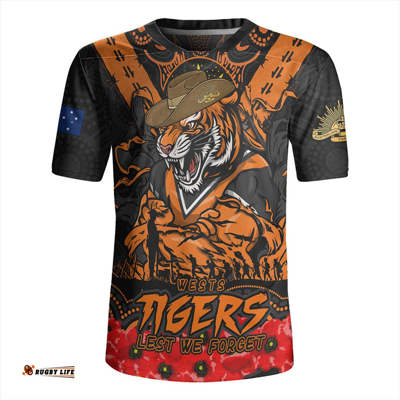 Wests Tigers Ripped Legacy Of The Game The ANZAC Spirit Lives On Rugby Jersey