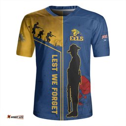 Parramatta Eels Anzac Day Lest We Forget Poppy Rugby Jersey