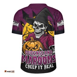Queensland Maroons Dark Moon Rugby Halloween Battle Edition Rugby Jersey
