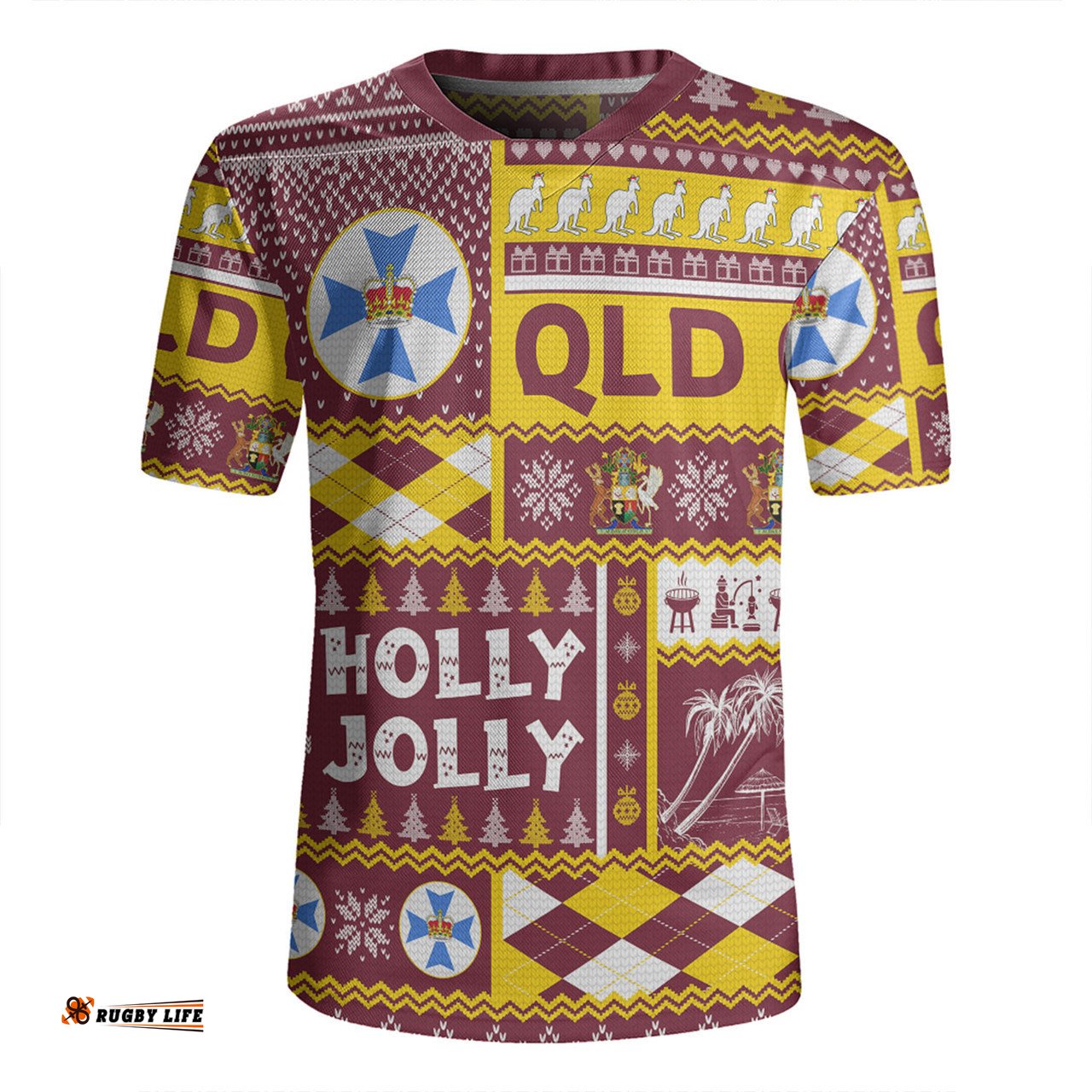 Queensland Christmas Holly Jolly Chrissie Rugby Jersey