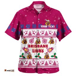 RugbyLife Shop Brisbane Lions Hawaiian Shirt Special Ugly Christmas Holiday Footy Fans