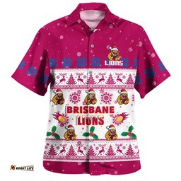 RugbyLife Shop Brisbane Lions Hawaiian Shirt Special Ugly Christmas Holiday Footy Fans