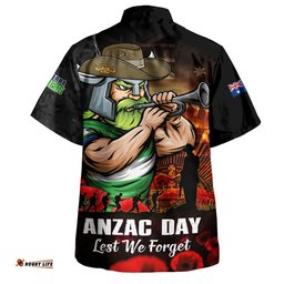 RugbyLife Shop Canberra Raiders Hawaiian Shirt Anzac Day Rising Dawn Ceremony Lest We Forget Courage