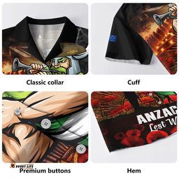 RugbyLife Shop Canberra Raiders Hawaiian Shirt Anzac Day Rising Dawn Ceremony Lest We Forget Courage
