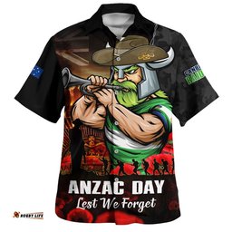 RugbyLife Shop Canberra Raiders Hawaiian Shirt Anzac Day Rising Dawn Ceremony Lest We Forget Courage