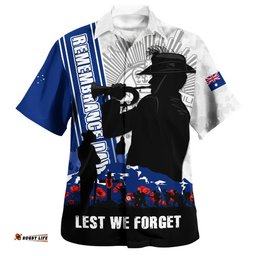 RugbyLife Shop Australia Hawaiian Shirt Remembrance Day Australia Field Of Poppies