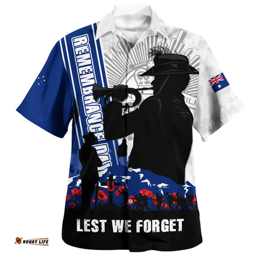 RugbyLife Shop Australia Hawaiian Shirt Remembrance Day Australia Field Of Poppies