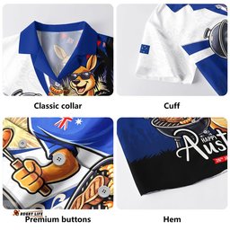 RugbyLife Shop Australia Hawaiian Shirt Australia Day Kangaroo Summer Fest Celebration