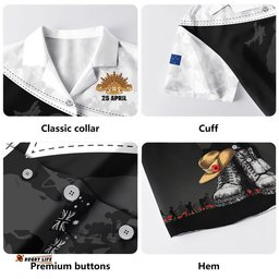 RugbyLife Shop Australia Hawaiian Shirt Anzac Day Proud Remembrance Of Fallen Heroes