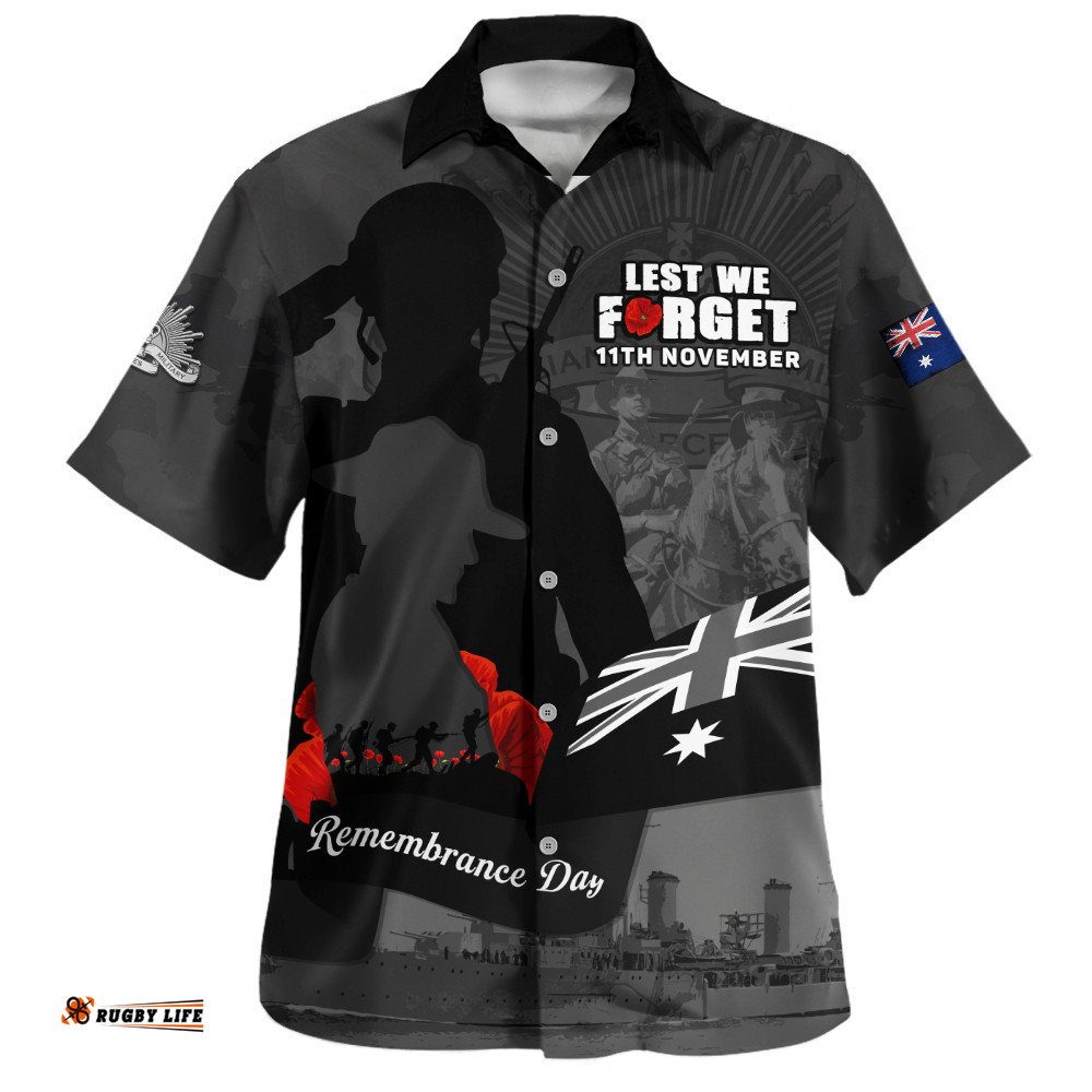RugbyLife Shop Australia Hawaiian Shirt Remembrance Day 11th November Tribute Edition