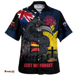RugbyLife Shop Adelaide Crows Hawaiian Shirt ANZAC Day Honour And Football Legacy