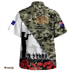 RugbyLife Shop Australia Hawaiian Shirt Anzac Day Poppy And Barbed Wire Of Service Green