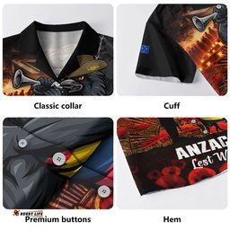 RugbyLife Shop Adelaide Crows Hawaiian Shirt ANZAC Day Lest We Forget Red Poppy And Honor The Brave Tribute