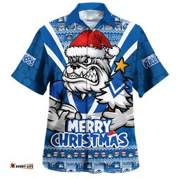 RugbyLife Shop Canterbury-Bankstown Bulldogs Hawaiian Shirt Merry Christmas Festive Spirit Edition