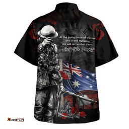 RugbyLife Shop Australia Hawaiian Shirt Anzac Day Silent Dawn Spirit Of Remembrance