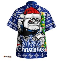 RugbyLife Shop Canterbury-Bankstown Bulldogs Hawaiian Shirt Merry Christmas Game Day Knit Style Team Edition
