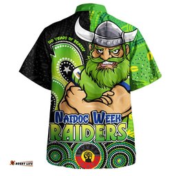 RugbyLife Shop Canberra Raiders Hawaiian Shirt NAIDOC Week 50 Years Of Deadly Indigenous Pattern