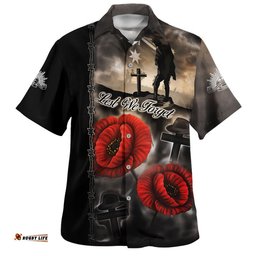 RugbyLife Shop Australia Hawaiian Shirt Lest We Forget In Sacred Remembrance