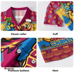 RugbyLife Shop Brisbane Lions Hawaiian Shirt Festive Holiday Merry Christmas Vibe