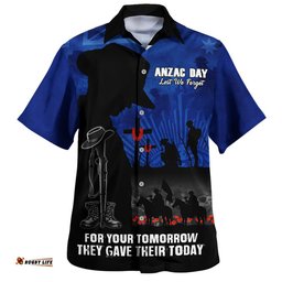 RugbyLife Shop Australia Hawaiian Shirt Anzac Day United In Spirit For Those Served All Remember