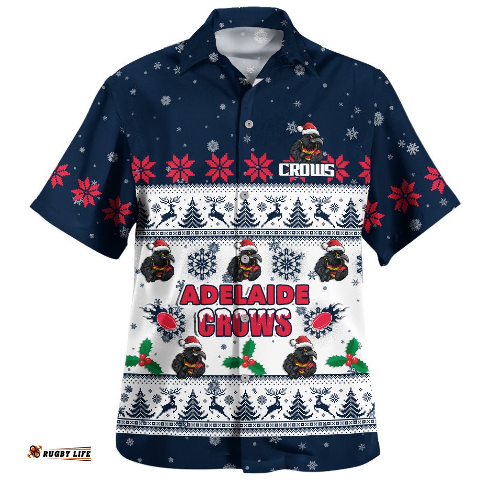 RugbyLife Shop Adelaide Crows Hawaiian Shirt Special Ugly Christmas Holiday Footy Fans