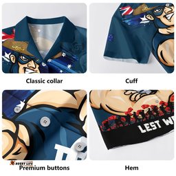 RugbyLife Shop Carlton Hawaiian Shirt ANZAC Inspired Football Fan Memorial Design
