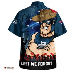 RugbyLife Shop Carlton Hawaiian Shirt ANZAC Inspired Football Fan Memorial Design