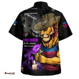 RugbyLife Shop Brisbane Lions Hawaiian Shirt Anzac Day In Memory Of Animals That Served