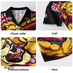 RugbyLife Shop Brisbane Lions Hawaiian Shirt Lest We Forget Eternal Honor
