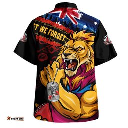 RugbyLife Shop Brisbane Lions Hawaiian Shirt Lest We Forget Eternal Honor