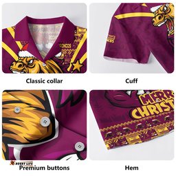 RugbyLife Shop Brisbane Broncos Hawaiian Shirt Merry Christmas Festive Spirit Edition