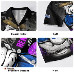 RugbyLife Shop Canterbury-Bankstown Bulldogs Hawaiian Shirt Anzac Day Purple Poppy And Animals That Served